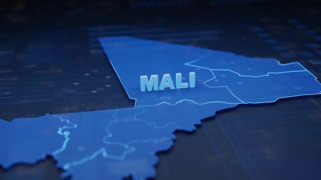 Mali Map Futuristic Digital Background