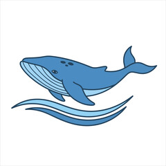 Obraz premium Blue while fish illustration vector