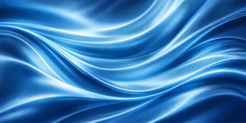 Fototapeta premium Abstract wavy blue silk background with smooth satin texture and flowing light motion design creating a soft shiny textile fabric backdrop