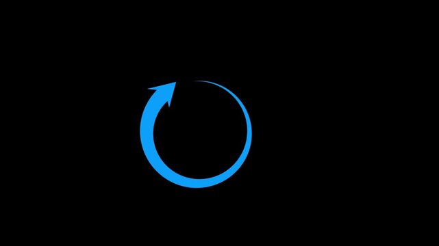 16 hours icon animation, circular arrow with 16 hours text animation motion graphic.