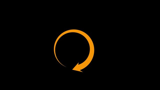 13 hours icon animation, circular arrow with 13 hours text animation motion graphic.