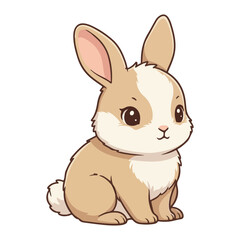 Obraz premium Cute Bunny Rabbit Vector Illustration Isolated. Jumping Bunny Rabbit Vector Dynamic Animal Illustration. Bunny Logo Vector Cute Rabbit Mascot Design , Animal Symbol Adorable Bunny Cartoon Vector 