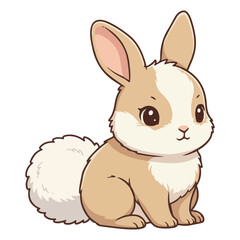 Fototapeta premium Cute Bunny Rabbit Vector Illustration Isolated. Jumping Bunny Rabbit Vector Dynamic Animal Illustration. Bunny Logo Vector Cute Rabbit Mascot Design , Animal Symbol Adorable Bunny Cartoon Vector 