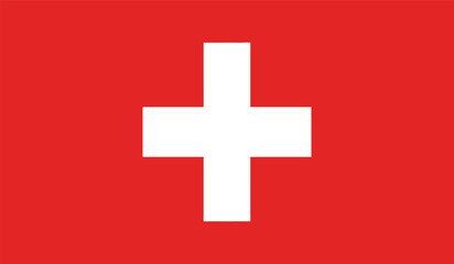 Obraz premium The flag of switzerland with a white cross on a red background