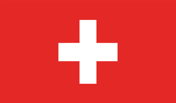 The flag of switzerland with a white cross on a red background