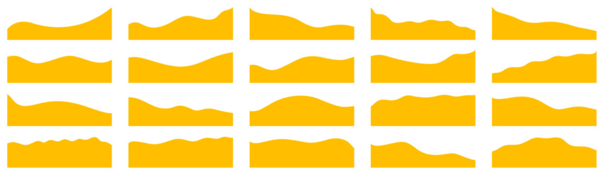 Stylish separator for website landing page, flowing curve shape divider, modern website header with bold shape and clean separator.