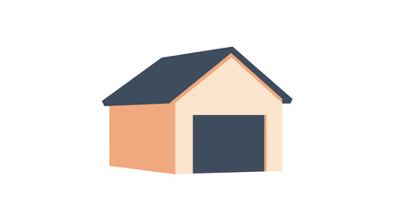 Simple illustration of a garage or storage building on a white background