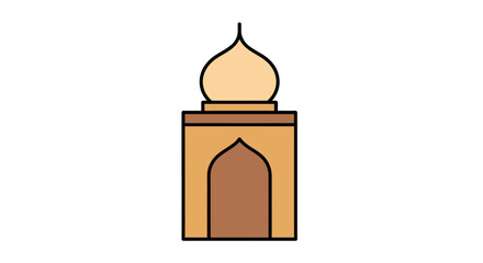 Simple illustration of an abstract building with a central dome design