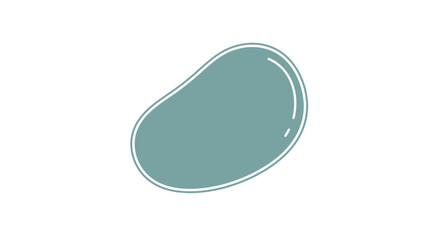 Abstract teal blob design isolated on white background for graphic use
