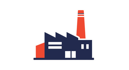 Industrial factory illustration vector graphic of a building with smokestack