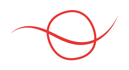 Abstract red circle with swirl lines on white background modern design