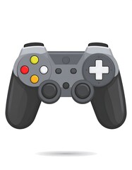 Cartoon-style gamepad with buttons and joysticks