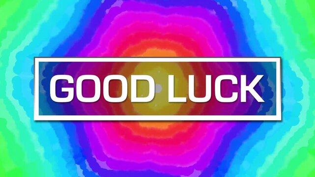 Good Luck Water Color Circular Rotating Box Text 