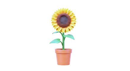 Obraz premium 3D Rendered Sunflower in a Pot