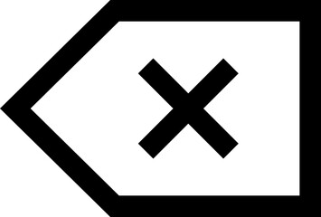 Obraz premium Black cross icon symbol error delete cancel isolated on transparent background