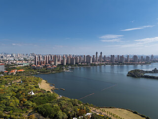 Lakeside Architecture Scenery in Xinglin Bay, Xiamen, Fujian