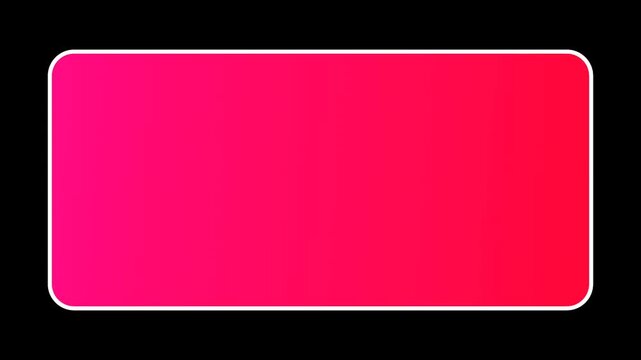 Pink gradient rectangle shape element animation with white outline