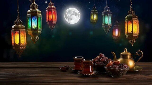 Ramadan background, ramadan background videos, dreamy ramadan kareem background, moon and sky background, mosque background, ramadan advertising, promotion, 4k