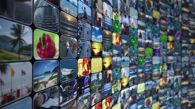 Digital video wall displaying various media content