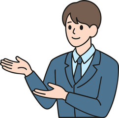 business man pointing at something