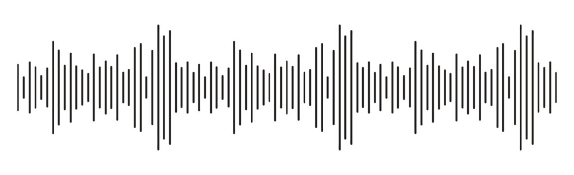 Audio Waveform Visualization &ndash; Clean Sound Signal, Voice Frequency Line & Music Wave Pattern for Modern Audio Design