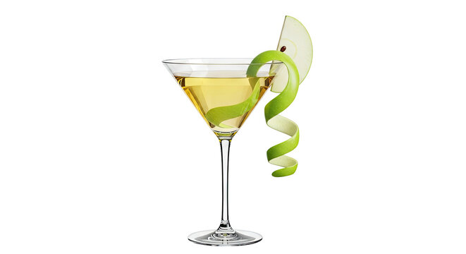 Apple Martini with Spiral Garnish