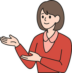 woman pointing at something vector