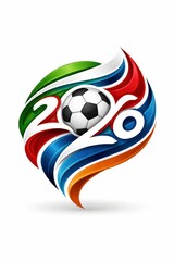 Obraz premium Colorful Soccer Ball 2026 Logo Illustration