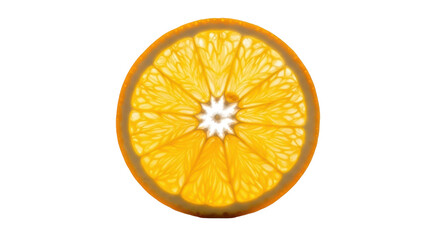 Vibrant orange slice PNG isolated on transparent background, juicy citrus fruit with detailed texture for healthy eating concepts