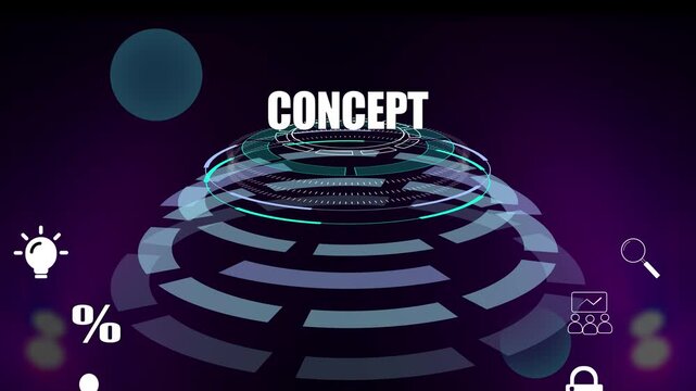 Concept - Innovative Idea and Abstract Vision. Creative development tool. Modern technology, futuristic thinking, and design strategy concept background.