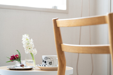 北欧の食器とインテリア,花,チューリップ,ヒヤシンス