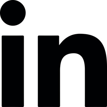 LinkedIn black & white icon png