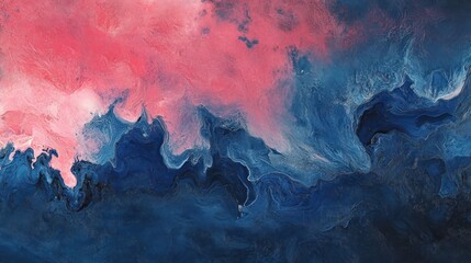 Vibrant abstract blue and pink marble background texture