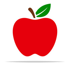 Red apple fruit icon transparent vector isolated illustration