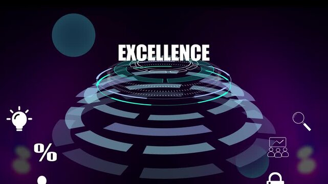 Excellence - Professional Quality and Business Leadership. Success achievement tool. Modern technology, superior performance, and vision concept background.