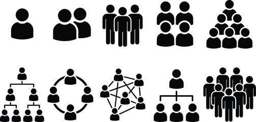 Collection of Human Group and Network Icons