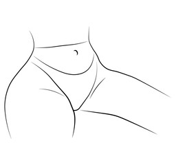Woman legs swimsuit panties bikini hand drawing
