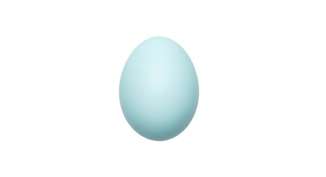 Light blue egg isolated PNG on transparent background, easter egg design element for graphic projects and holiday decorations