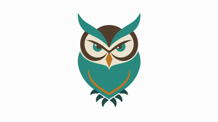 Obraz premium Stylized owl illustration on white background for commercial design projects