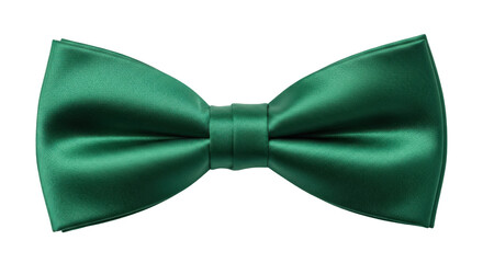 Fototapeta premium Elegant emerald green bow tie isolated PNG on transparent background, formal wear necktie for special occasions and celebrations
