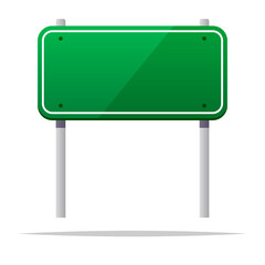 Blank green road sign vector isolated illustration