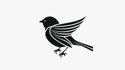 Obraz premium Black bird logo isolated on white background for business and design