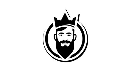 Fototapeta premium King face with a crown inside a circle a business or brand symbol