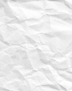 Crumpled White Paper Texture Background with Wrinkles