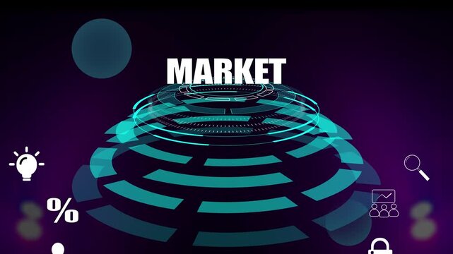 Business Market - Competitive Analysis and Market Leadership. Strategic leadership tool. Abstract technology, success, and trade concept video.
