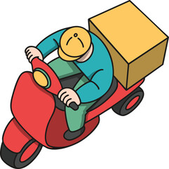 cartoon delivery man