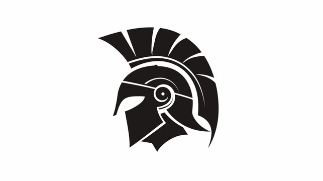 Spartan helmet silhouette vector illustration on white background