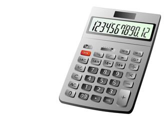 電卓 ピンク色の電子計算機のイラスト コピースペース