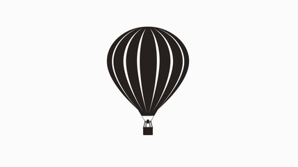 Obraz premium Black hot air balloon isolated on white background for travel concept