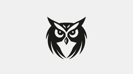 Obraz premium Stylized owl silhouette graphic on white background for commercial usage